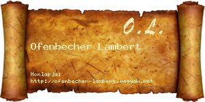 Ofenbecher Lambert névjegykártya